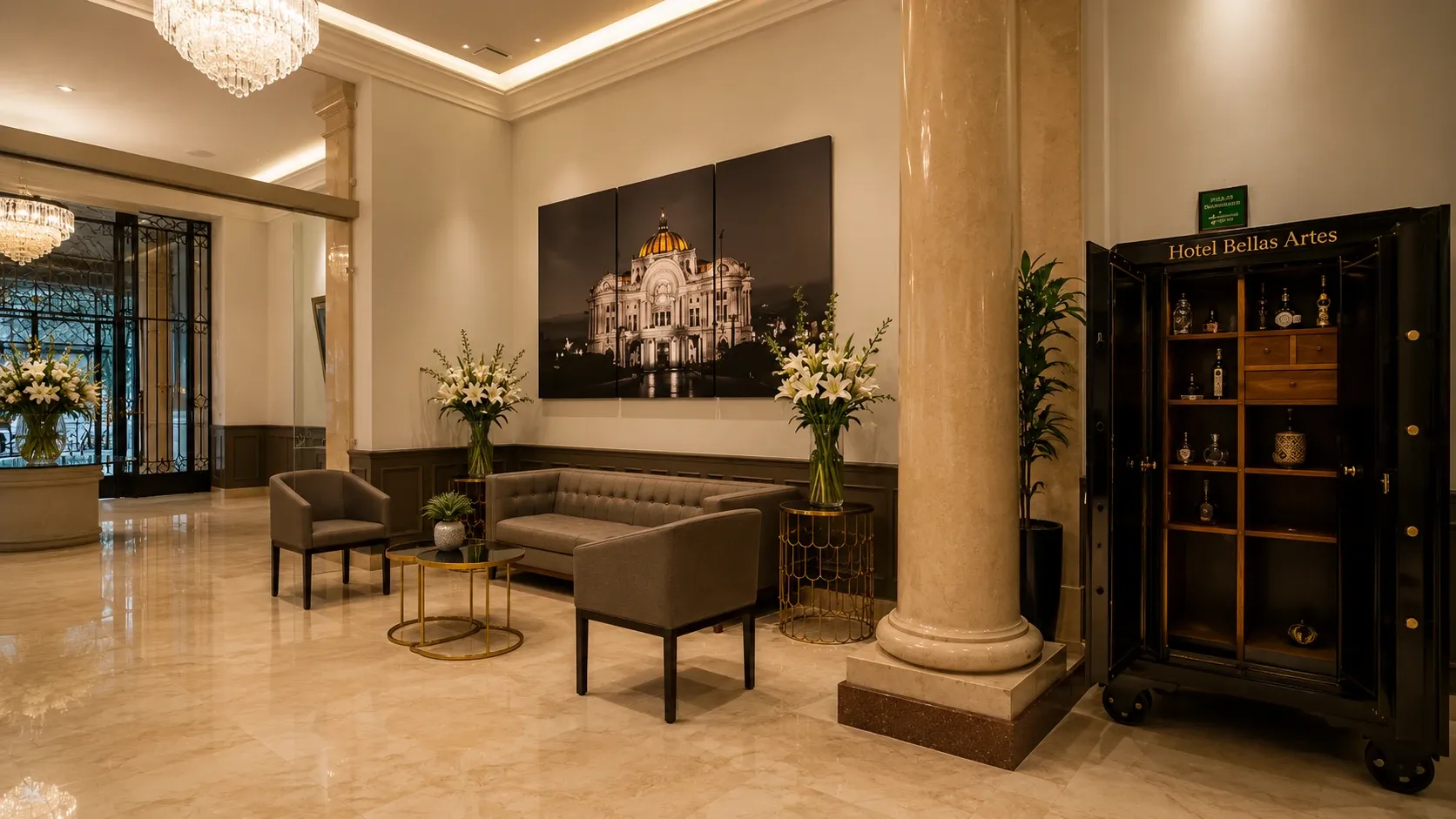 Hall de l'hôtel Bellas Artes.
