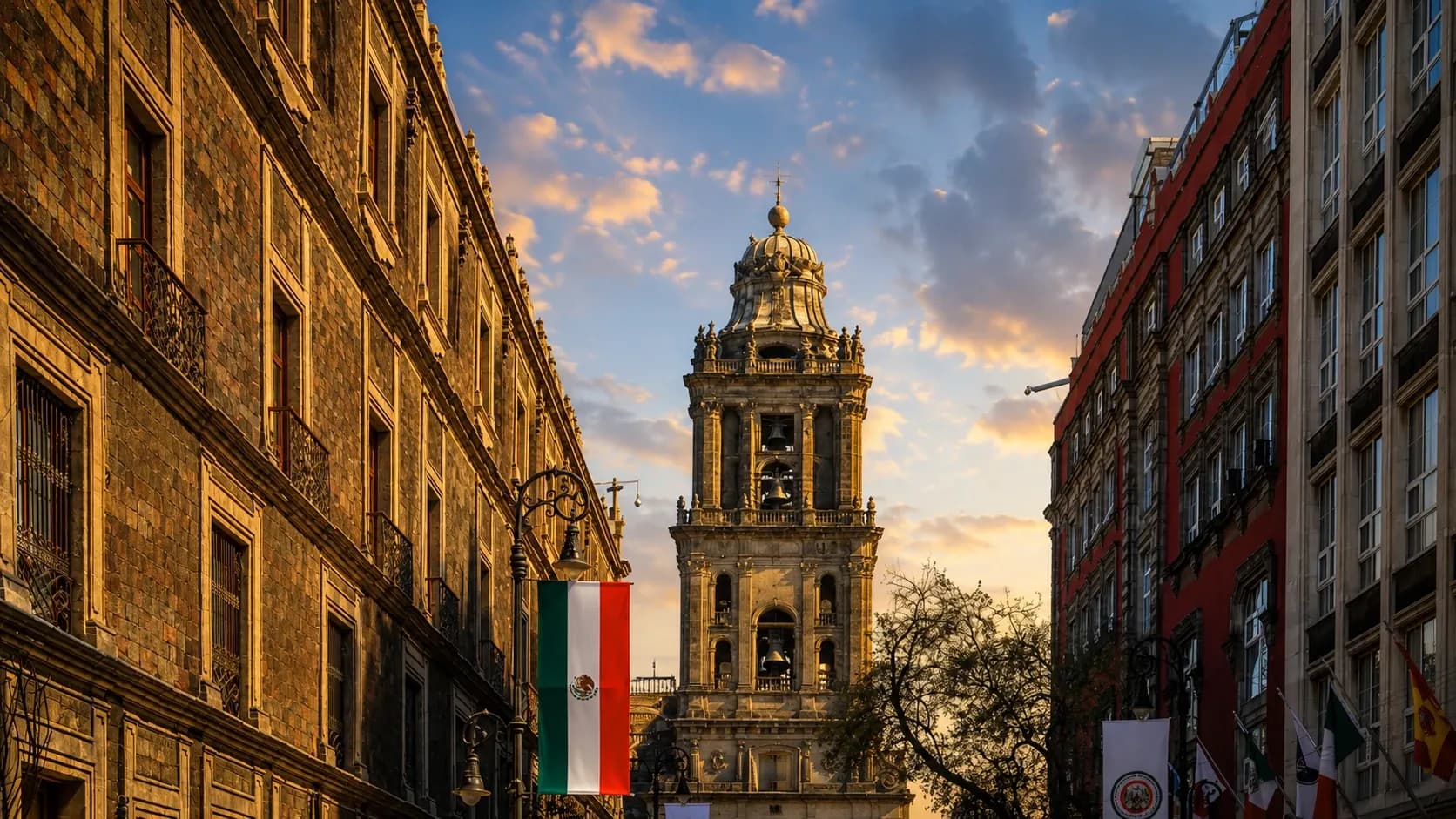 Campanario de la Catedral Metropolitana al atardecer