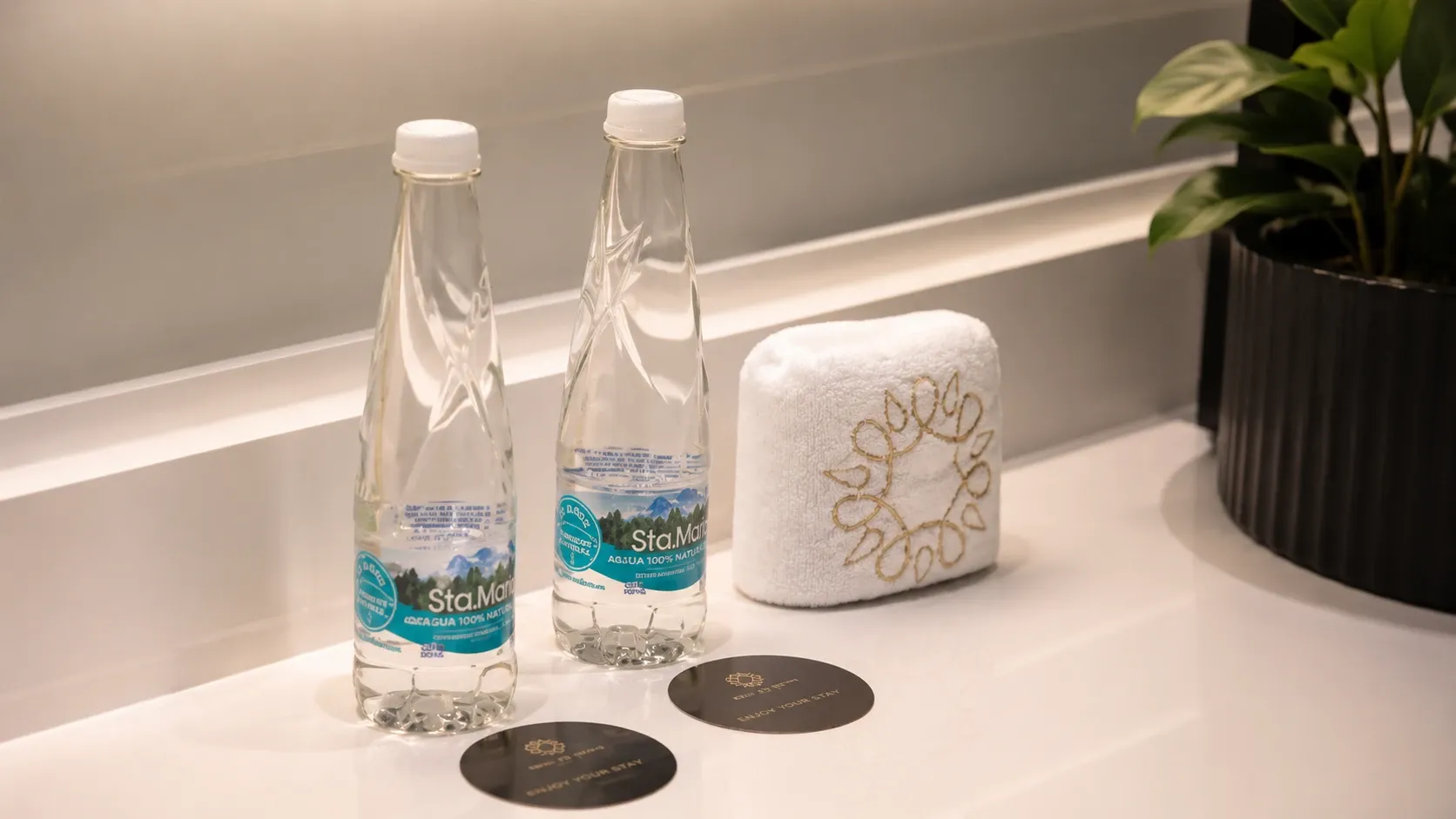 Complimentary water bottles at Hotel Bellas Artes