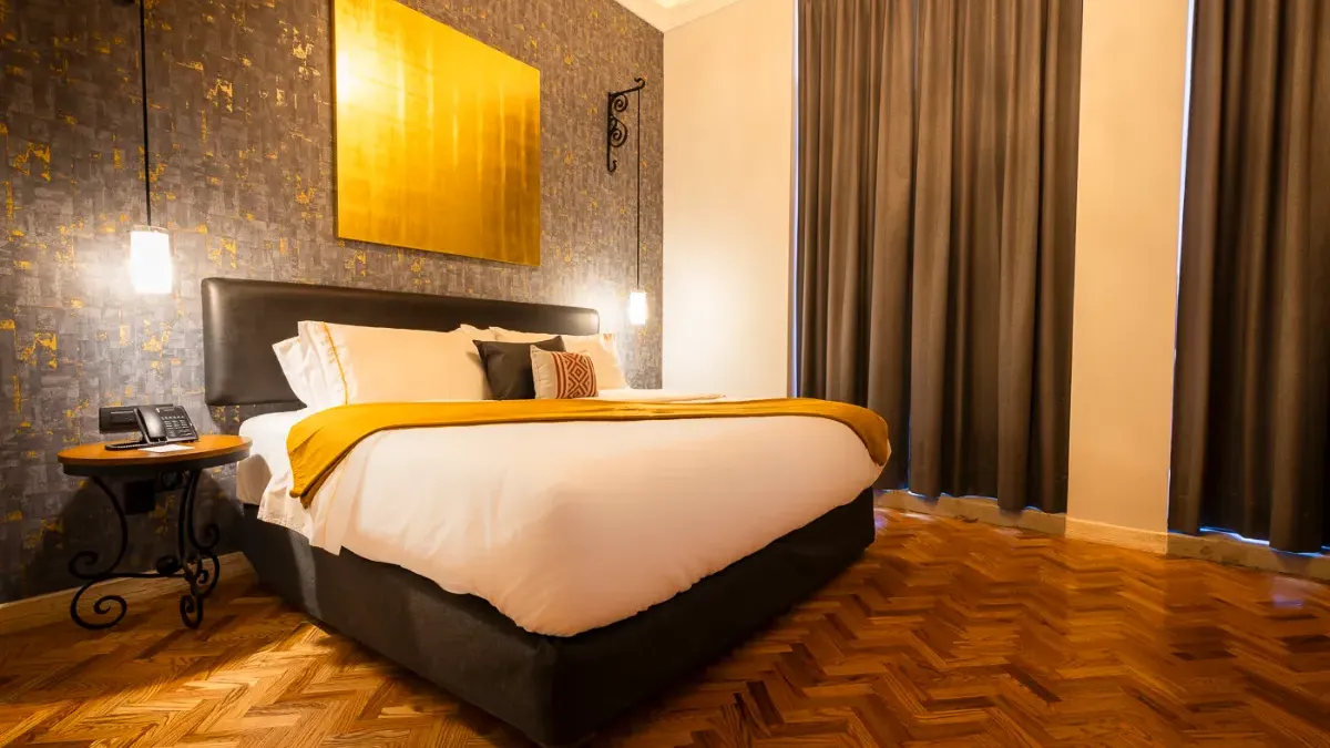 View of the King Suite with Balcony and Tub with view of Filomeno Mata at Hotel Bellas Artes