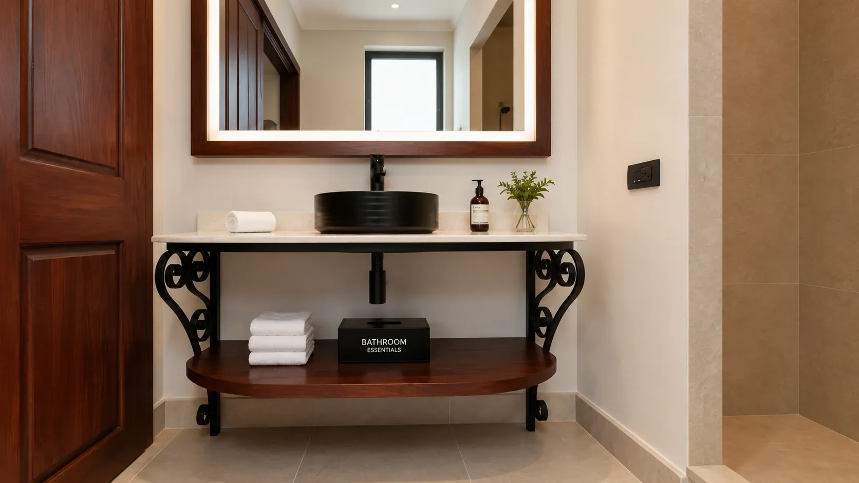 Bathroom of the Terrace Interior Queen Suite with two beds at Hotel Bellas Artes.